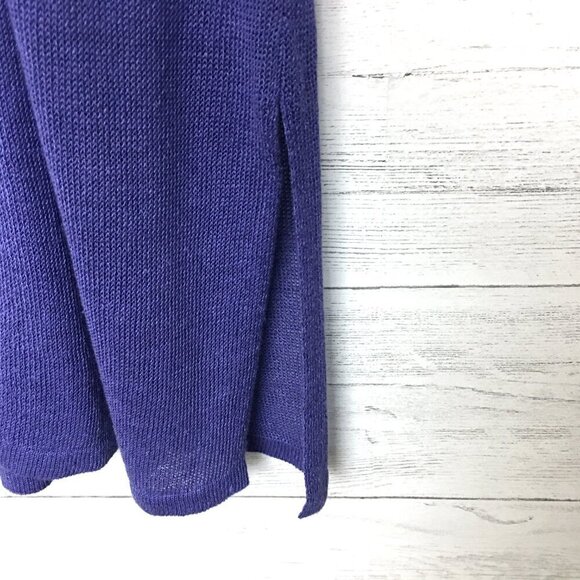 NEW J. Jill Women's Purple Cardigan Linen Blend Long Sleeve Open Front size PS - Picture 3 of 10